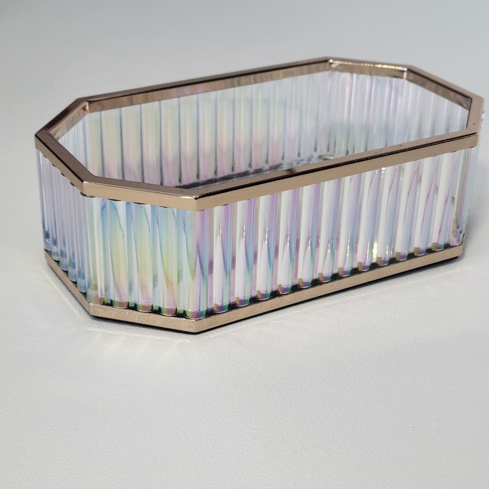 Bath & Body Works Iridescent Tray With Gold Trim